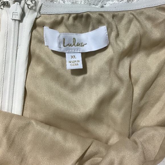 LULU'S XL White Romance Dreamer Lace Off-the-Shoulder Boho Wedding Dress 0b8 - Picture 8 of 9